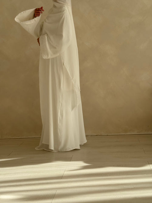 White-swan Lace Open abayah