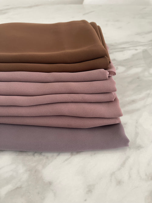 Mauve chiffon hijaabs