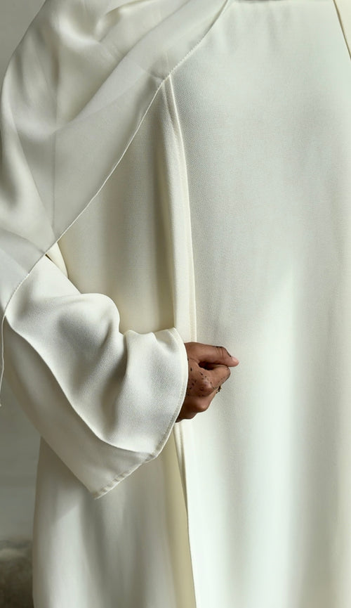 Soft Ivory abayah Set