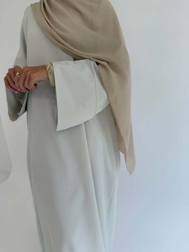 Beige stripes abayah