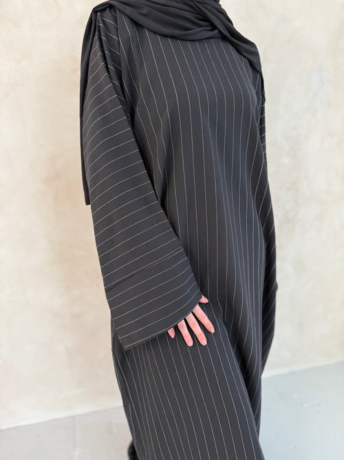 Black striped Abayah