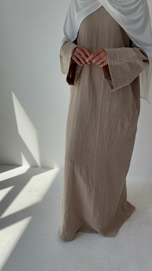 Beige Cotton Abayah