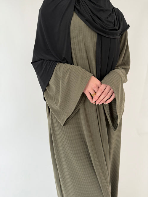 Khaki Ribbed Dress