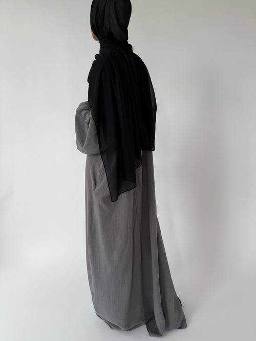 Shadow grey Linen abayah