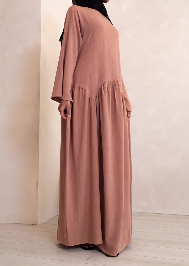 Linen Petal dress: Dusty Pink