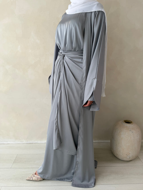 ZAHRA wrap 3-piece set: Sliver