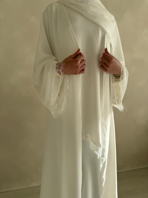 White-swan Lace Open abayah