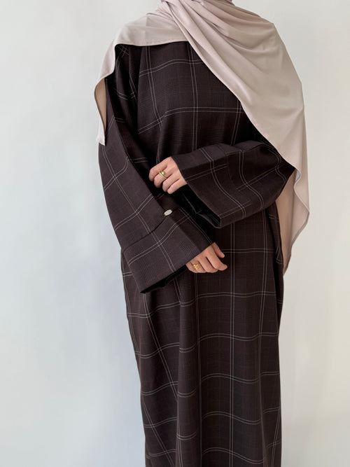 Brown Grid Abayah 2.0