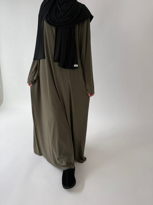 Khaki Ribbed Dress