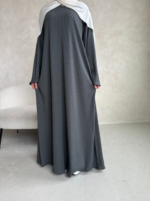 Charcoal ribbed Dress