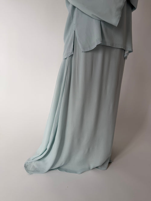 Blue viscose Skirt set