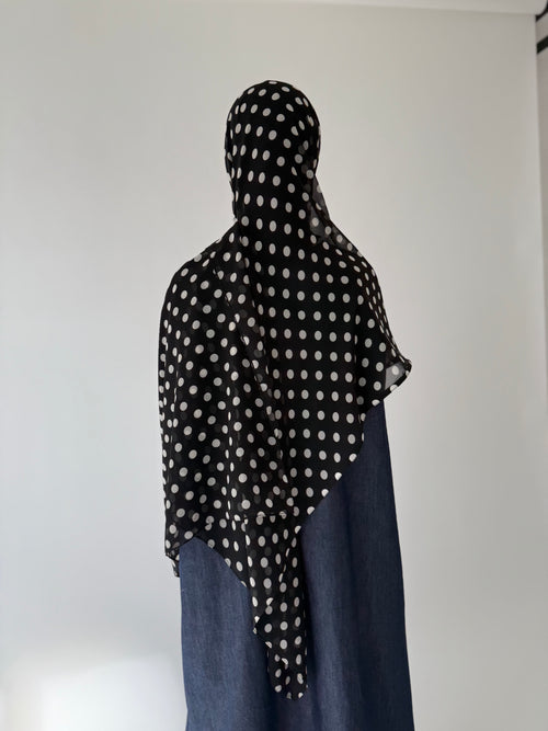 Polka dot chiffon hijaab