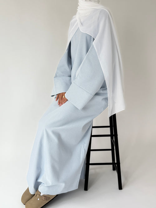 Baby blue stripe Abayah