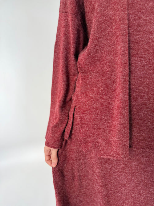 Maroon Wool co-ord skirt set