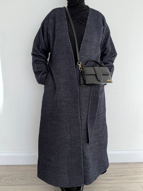 Denim-look Wool Coat abayah