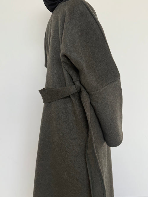 Dark Green Wool Coat abayah