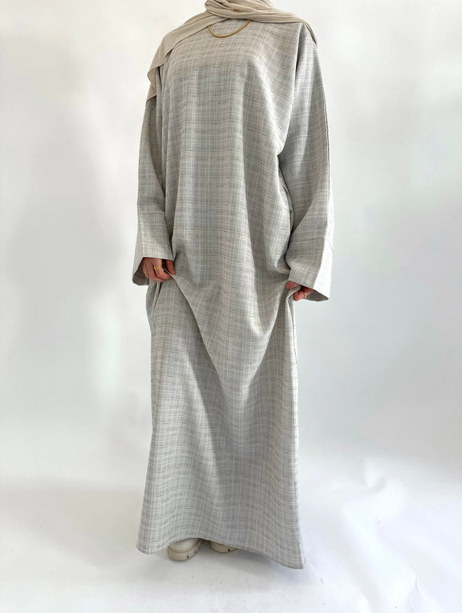 Printed beige abayah