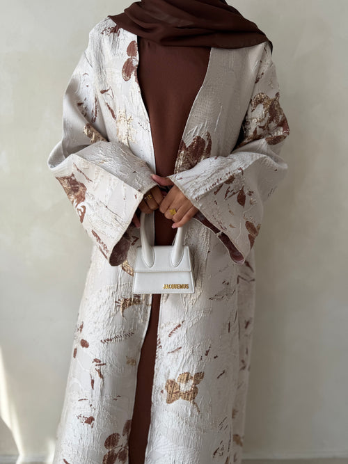 Brown Jacquard 2-piece Set