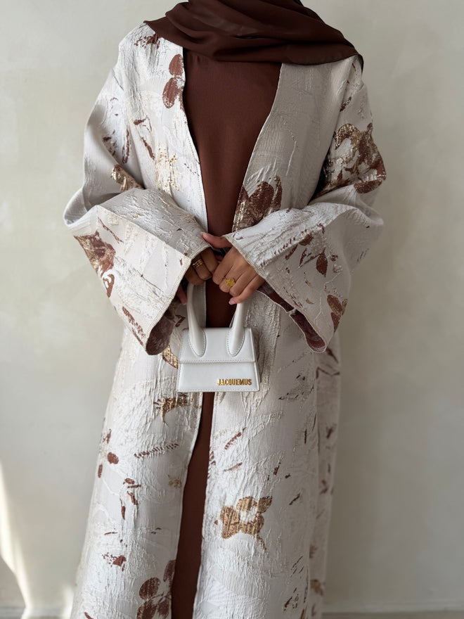 Brown Jacquard 2-piece Set