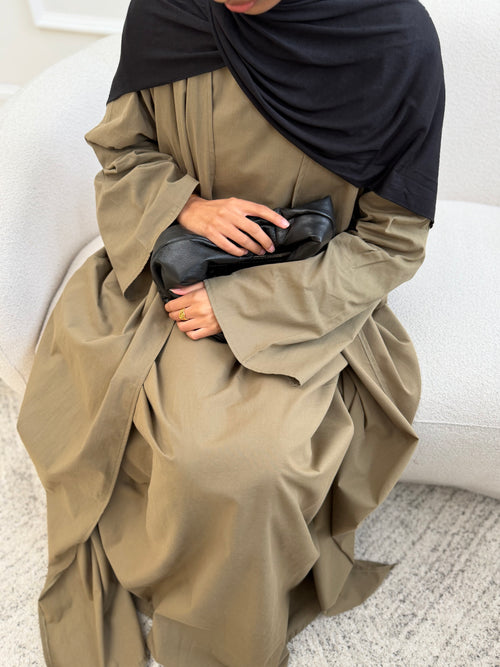 Khaki Cotton abayah set