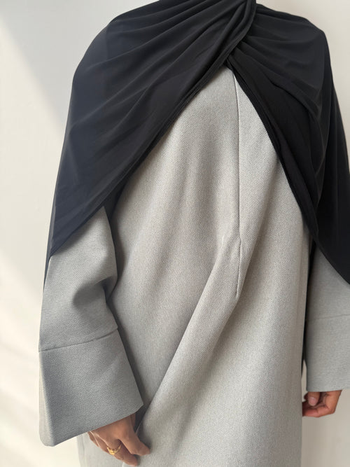 Pastel grey abayah ZIP