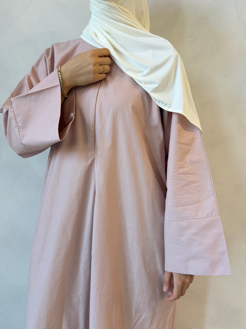 Pink Cotton abayah ZIP