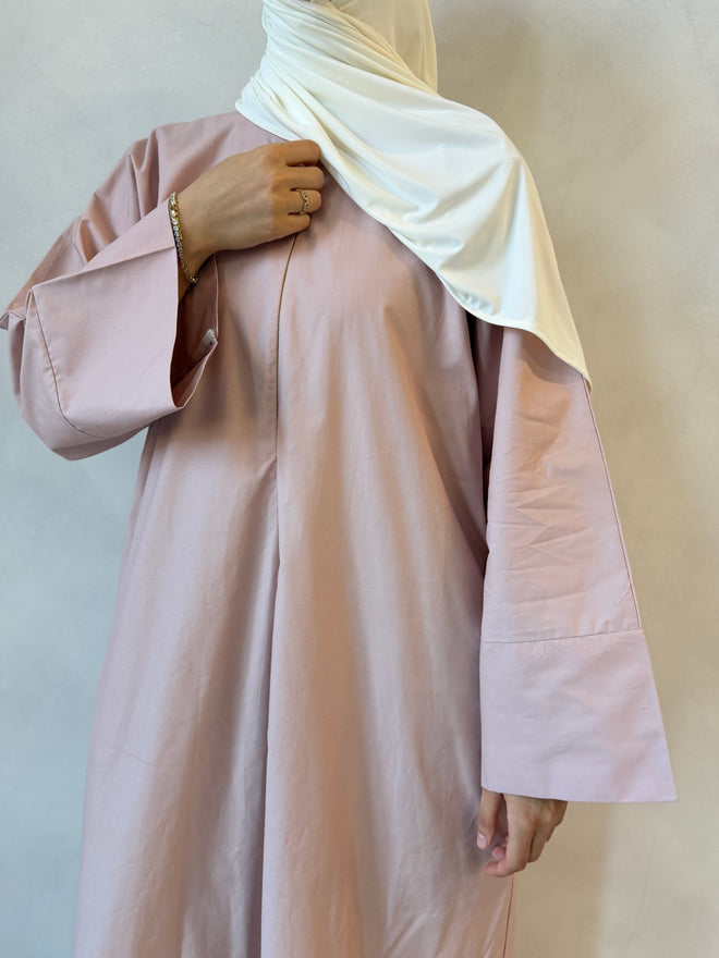 Pink Cotton abayah ZIP