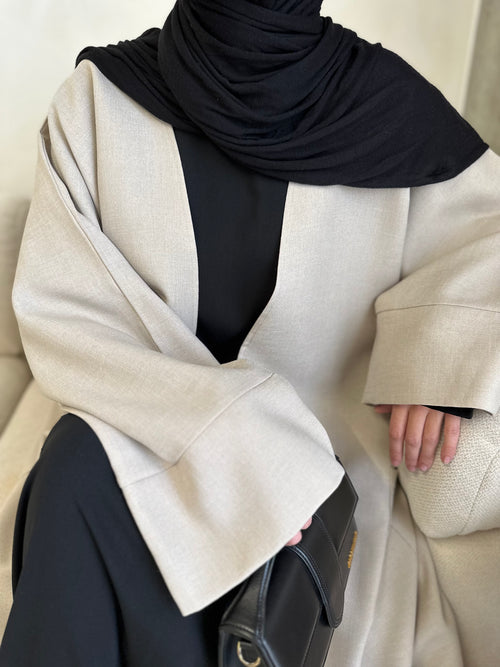 Straw coat abayah