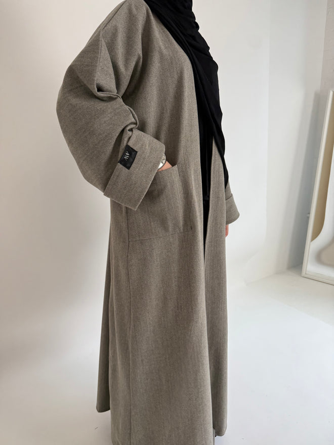 Slate Wool Open abayah