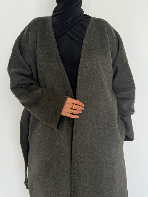Dark Green Wool Coat abayah