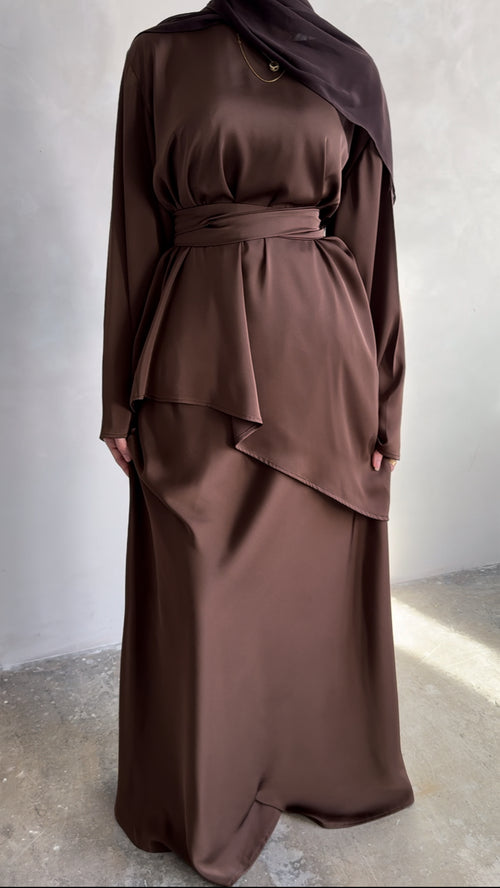 Asymmetrical 2-piece set: Russet Brown