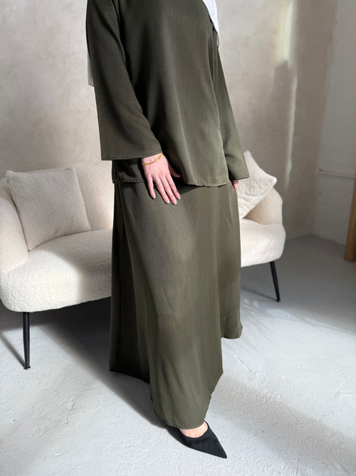 Khaki co-ord skirt set