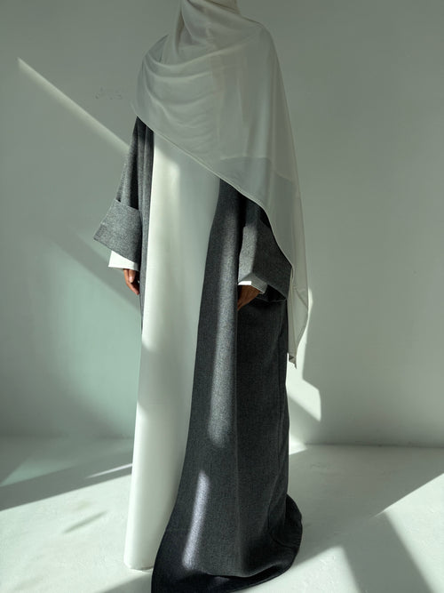 Charcoal textured open Abayah