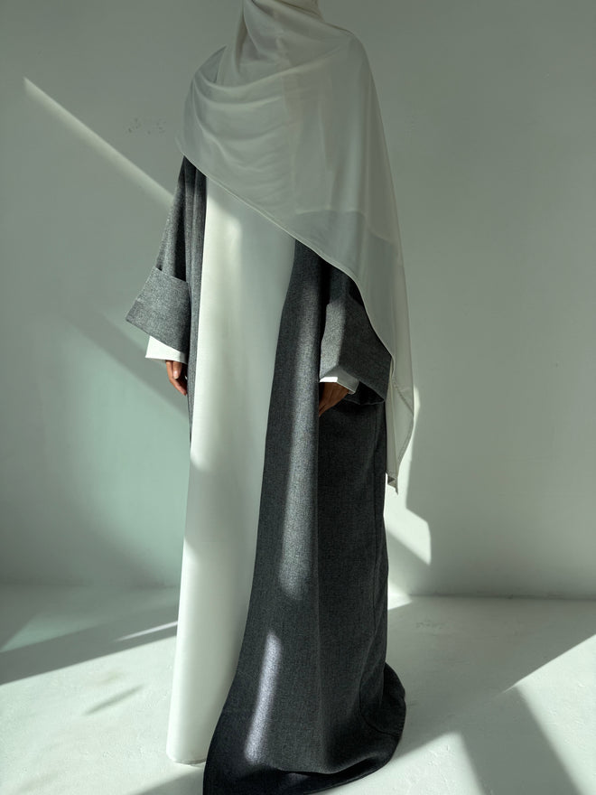 Charcoal textured open Abayah
