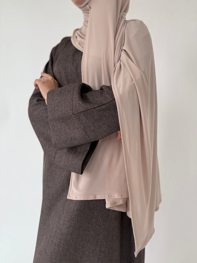 Pecan Herringbone abayah