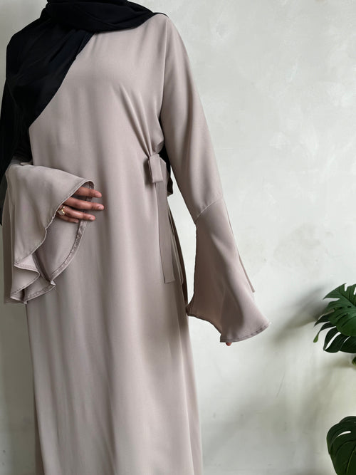 Mauve bell-sleeve dress (Large)