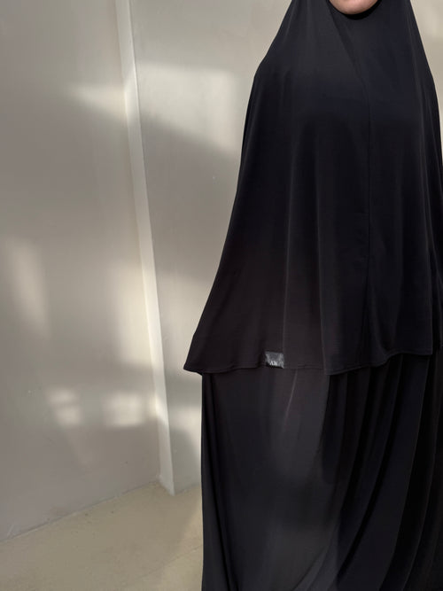 Black Khimar Skirt Set