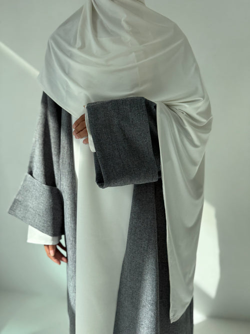 Charcoal textured open Abayah