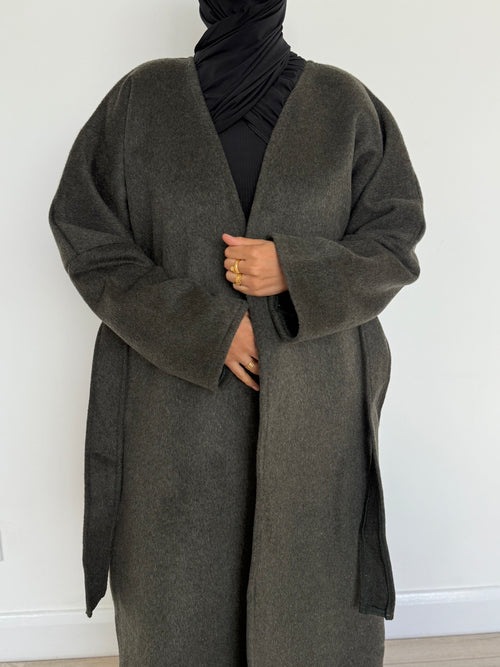 Dark Green Wool Coat abayah