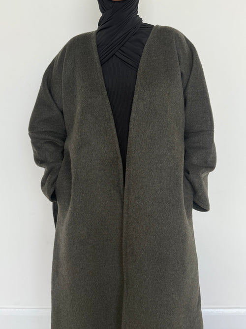 Dark Green Wool Coat abayah