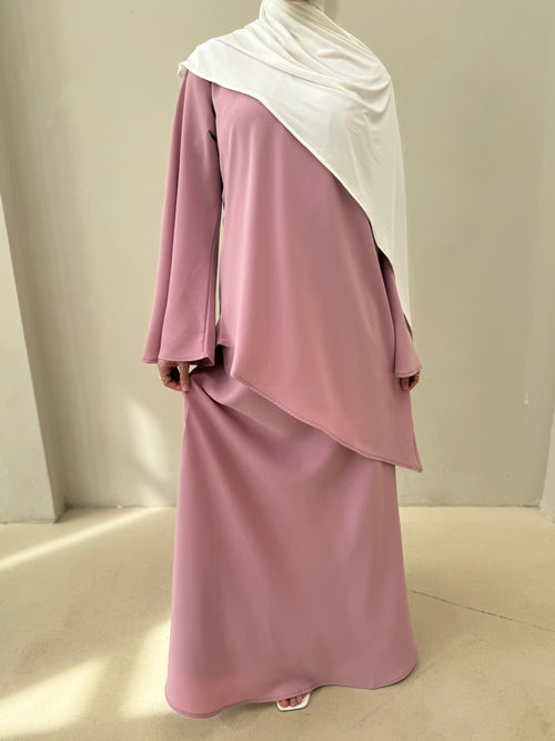 Asymmetrical skirt set: Pink