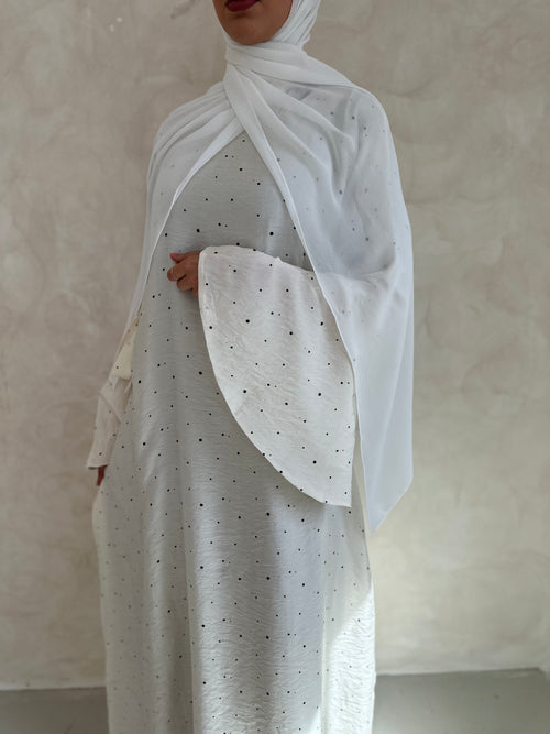 Polka dot bell-sleeve dress