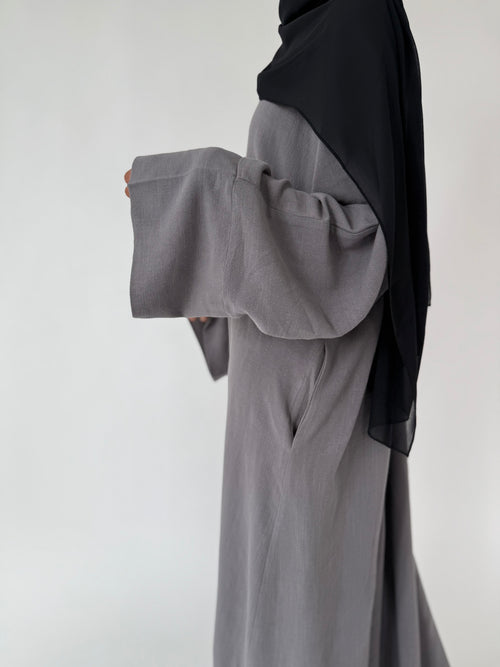 Shadow grey Linen abayah