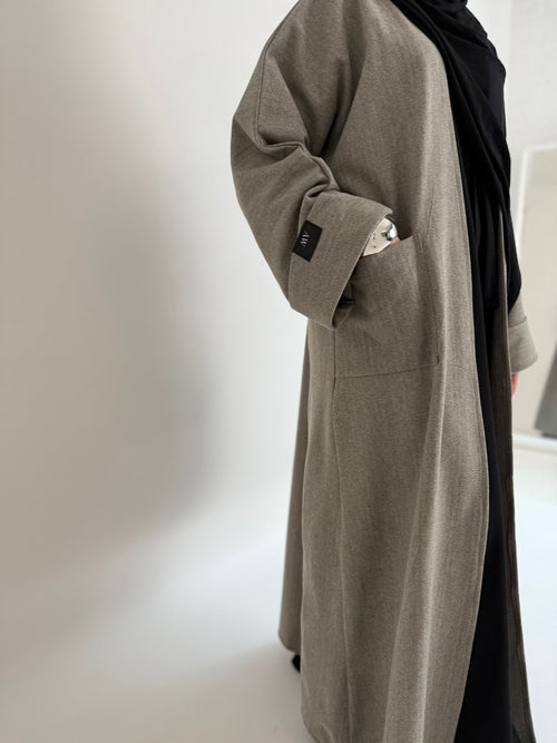 Slate Wool Open abayah