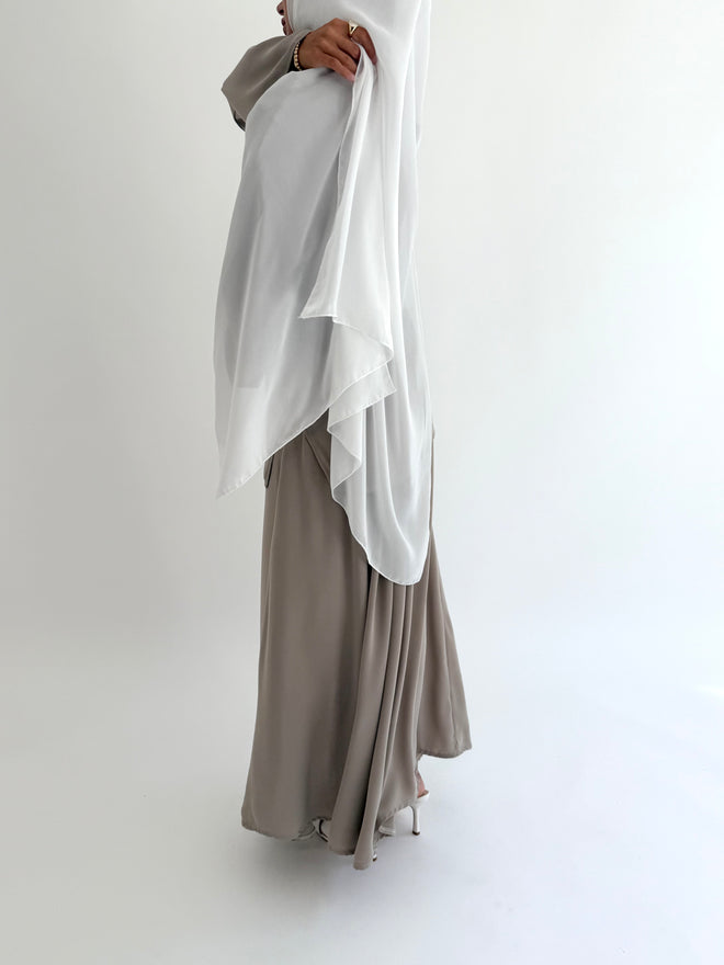 Large Chiffon hijaab: Ivory