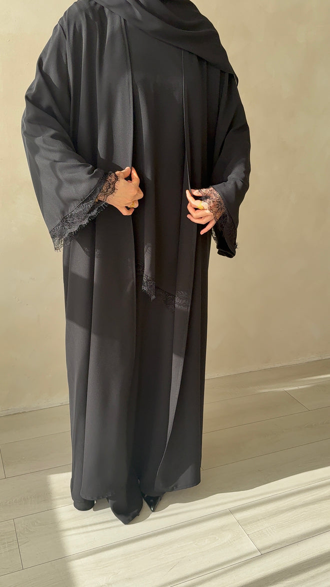 Black-swan Lace Open abayah