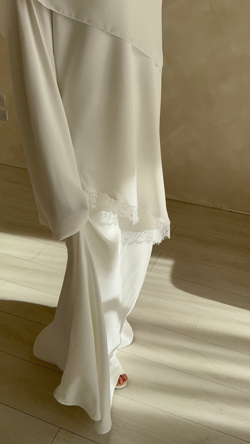 White-swan Lace Asymmetrical set