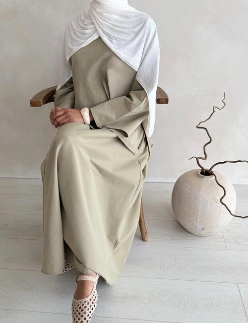 Khaki pocket skirt set