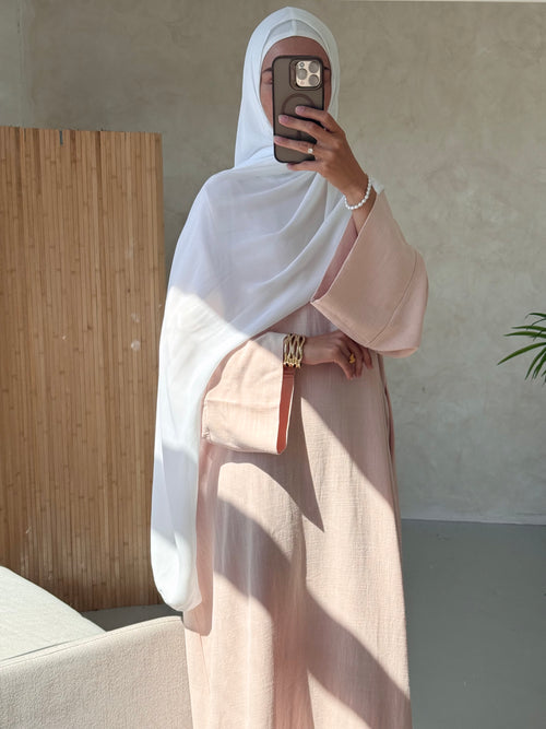 Blush Linen abayah