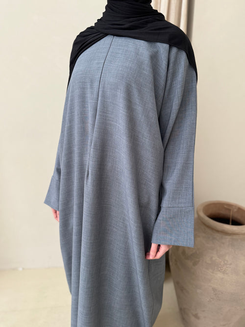 Ramadan Charcoal-Blue ZIP abayah